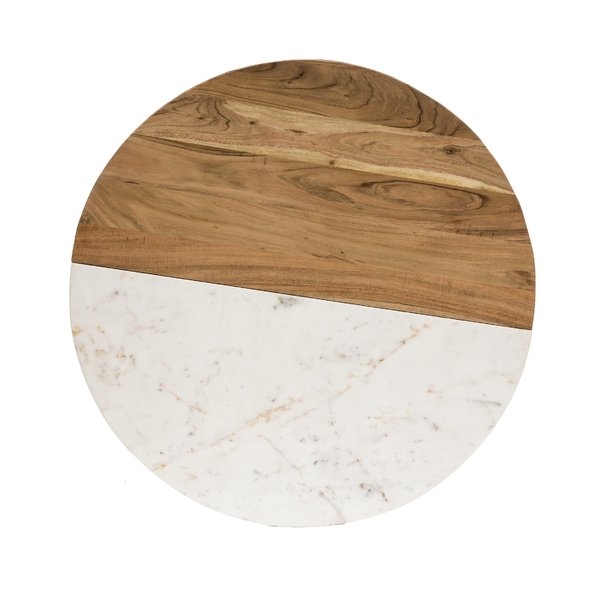 Singh Wood/Marble Round Coffee Table - Image 1
