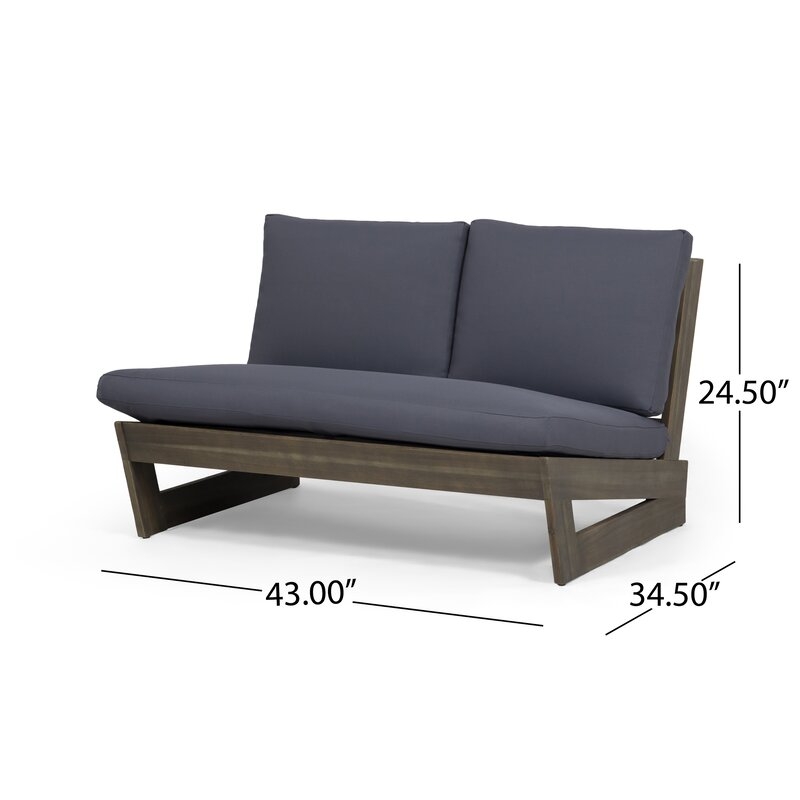 43'' Wide Outdoor Loveseat with Cushions - Image 7