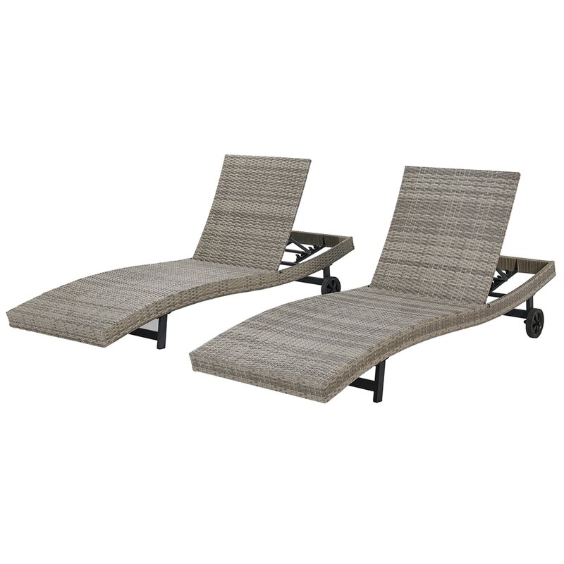 Rattan Reclining Chaise Lounge (Set of 2) - Image 0