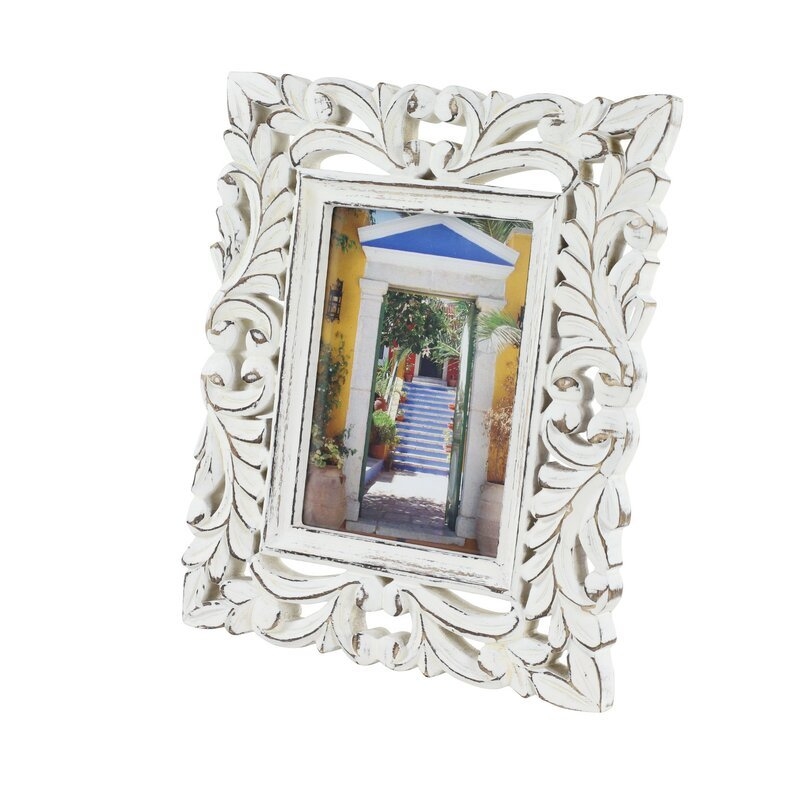 Spurgeon Rectangular Carved Wood Picture Frame - Image 1