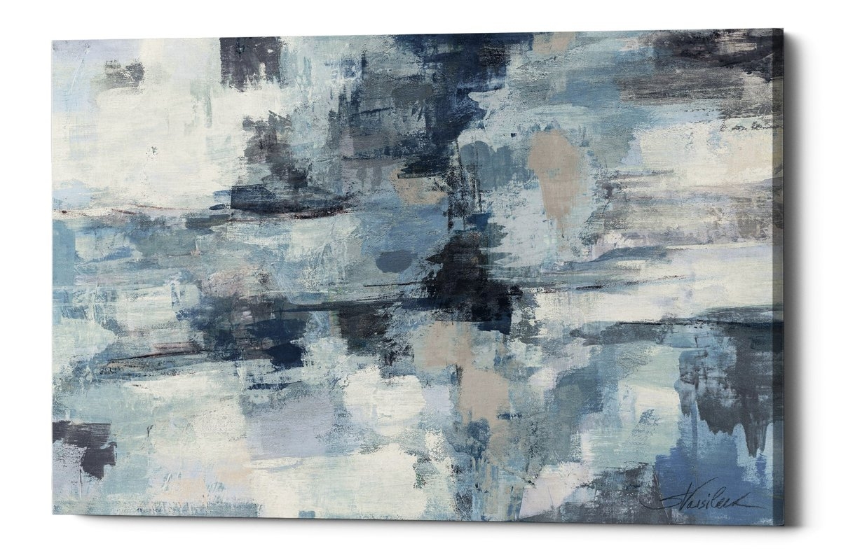 'In the Clouds Indigo and Gray' Acrylic Painting Print on Wrapped Canvas - Image 0