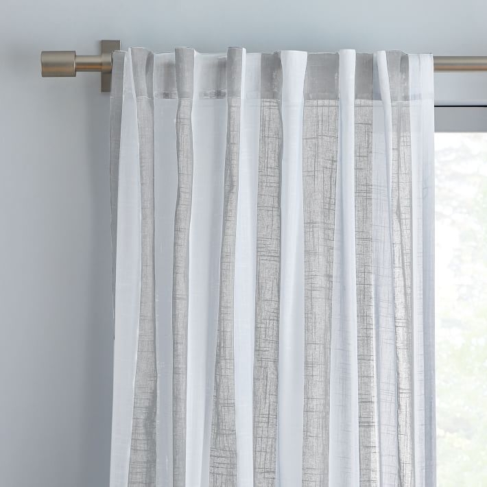 Cabana Stripe Curtains-48"X84" (Set Of 2) - Frost Gray - Image 3