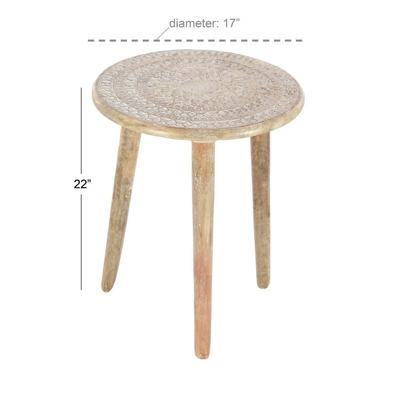 Wood Tripod Round End Table - Image 3