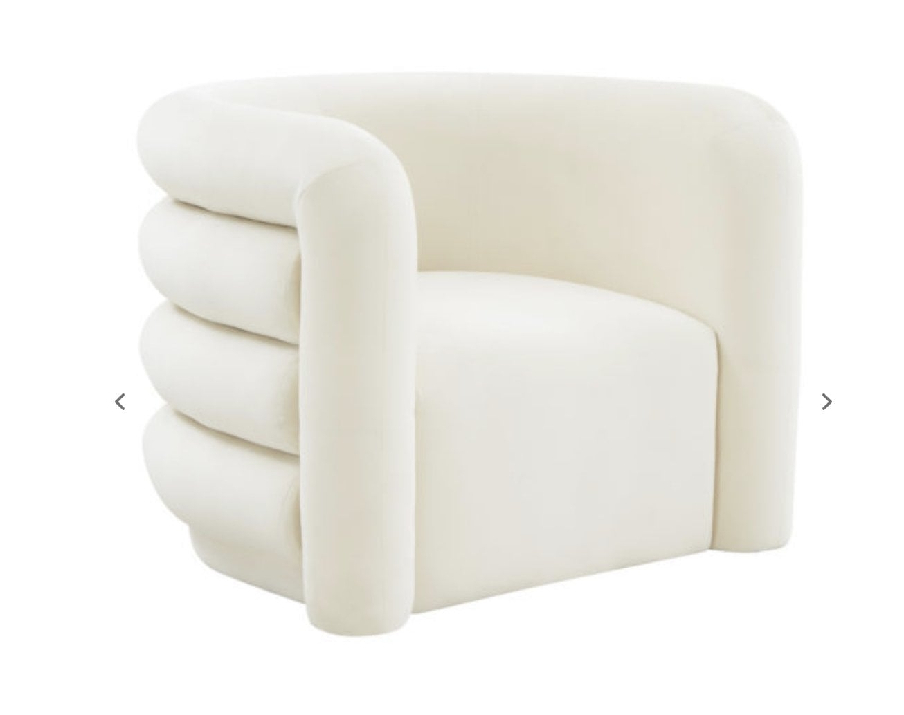 Curves Cream Velvet Lounge Chair - Image 0