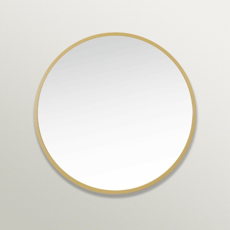 30" x 30" Gold Clique Modern and Contemporary Wall Mounted Mirror - Image 1