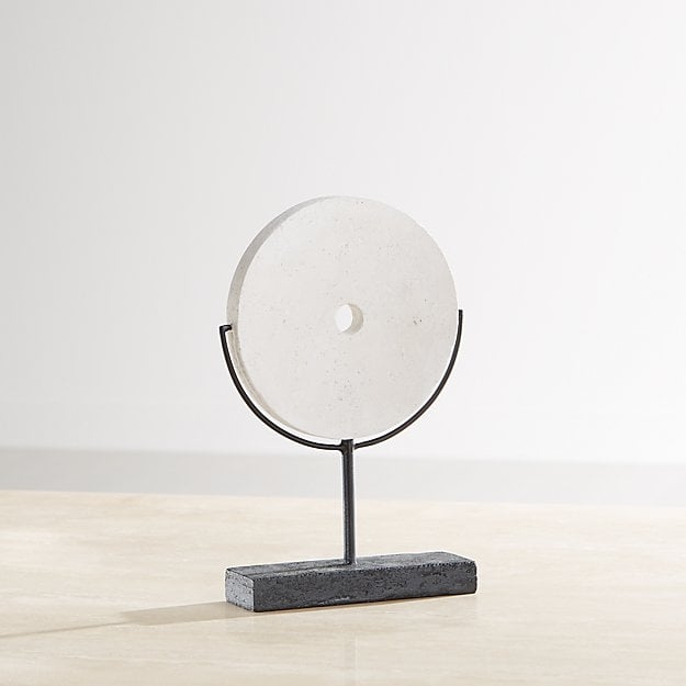 White Volcanic Ash Disc Sculpture - Image 0