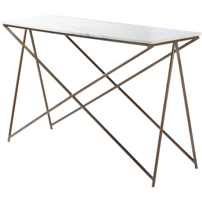 Norah Modern White, Gold Console Table - Image 1