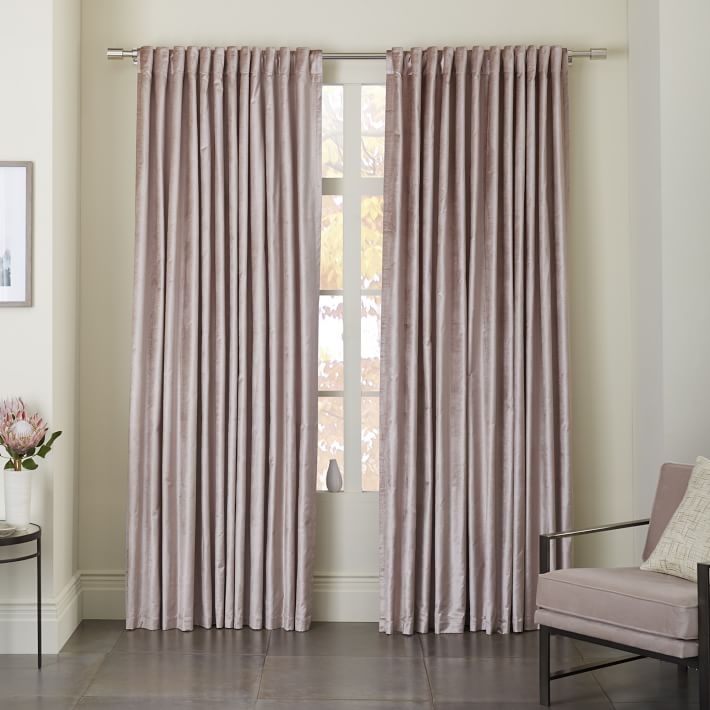 Luster Velvet Curtain - Dusty Blush set of 2 - Image 0