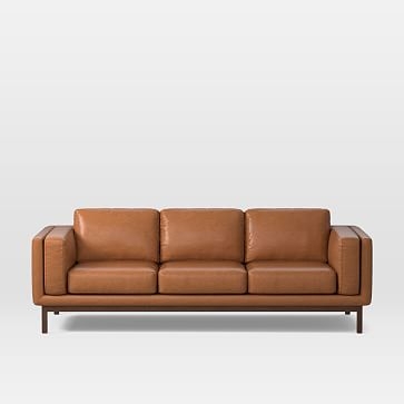 Dekalb 96" Sofa, Leather, Saddle, Acorn - Image 3