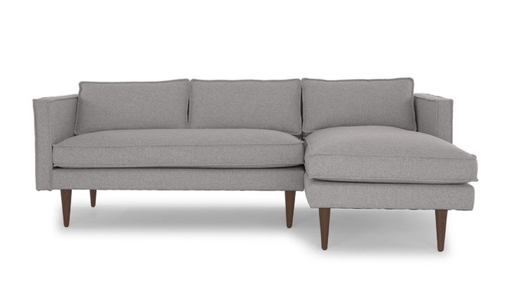 Serena Right-Facing Sectional - Taylor Felt Grey Fabric/Coffee Bean Legs - Image 0