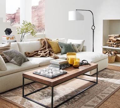 Bolinas Upholstered Left Arm Sofa with Chaise Sectional, Down Blend Wrapped Cushions, Performance Boucle Pebble - Image 2