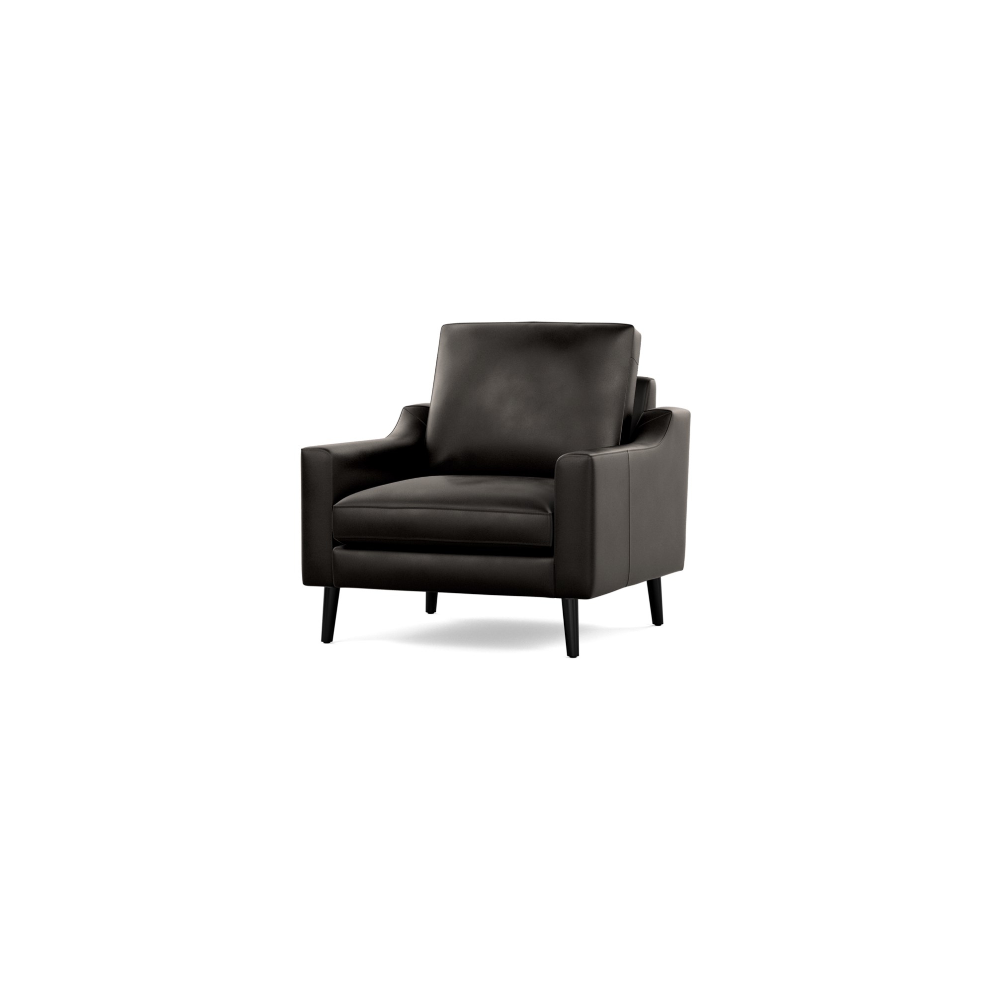 Nomad Leather Club Chair in Slate, Leg Finish: EbonyLegs - Image 0