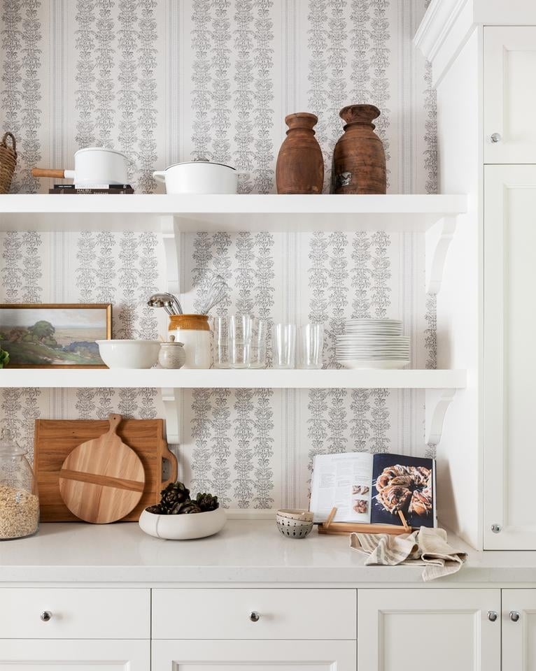 DEMI FLORAL STRIPE WALLPAPER - Image 1