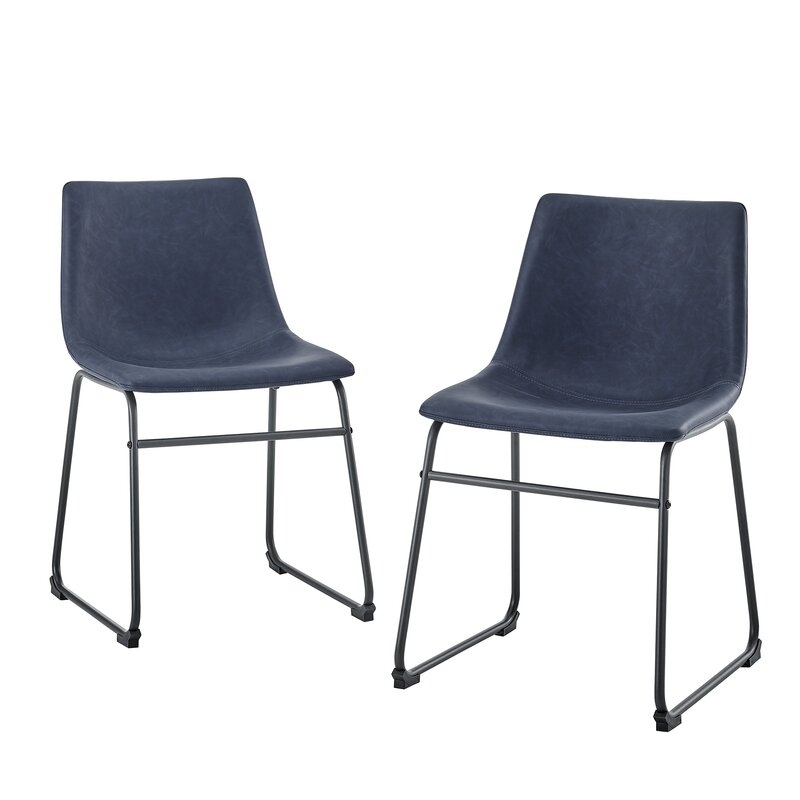 Mary-Kate Upholstered Side Chair Navy Blue (Set of 2) - Image 0