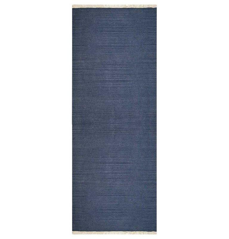 Andover Hand-Woven Wool Blue Area Rug (Runner) - Image 0