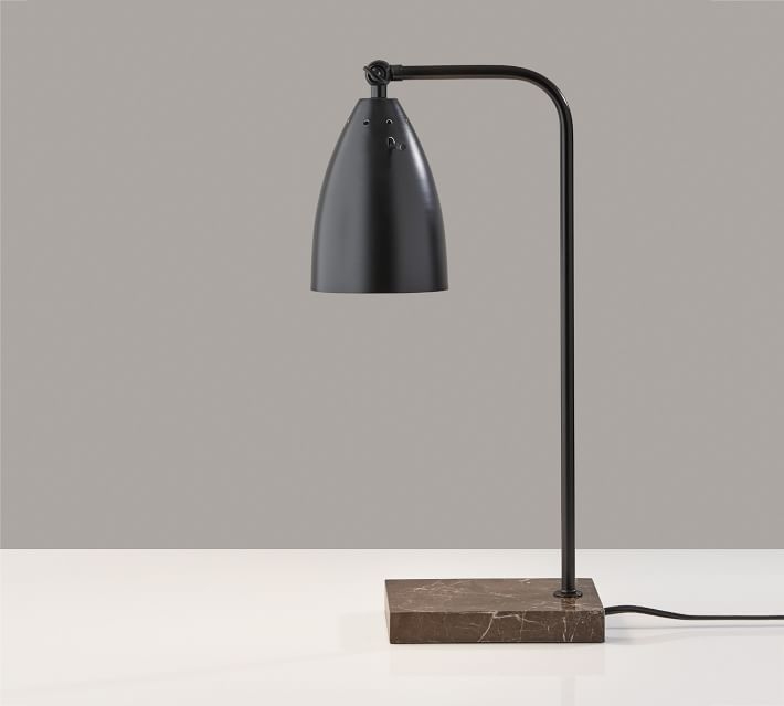 Pine Marble Task Lamp, Black - Image 3