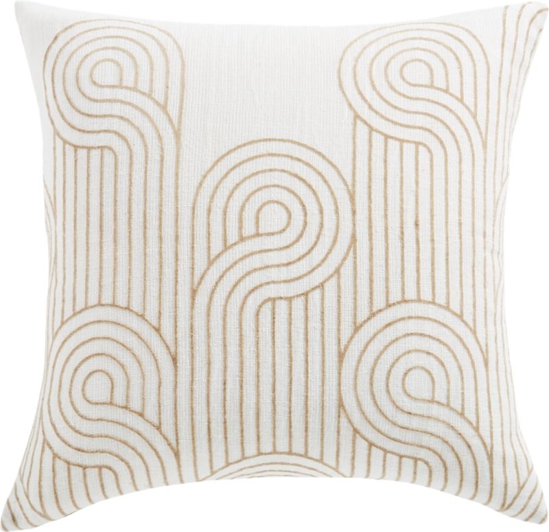 20" Swirls Pillow with Feather-Down Insert - Image 1