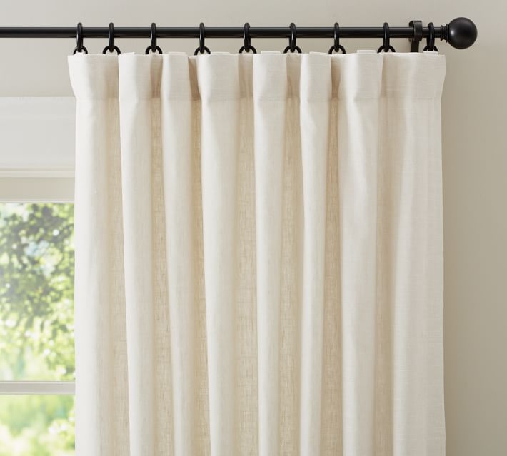 Emery Linen/Cotton Rod Pocket Curtain, 50 x 108", Ivory - Image 0