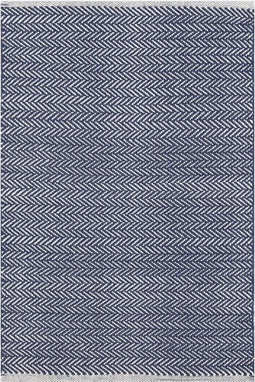 Herringbone Indigo Woven Cotton Rug-10' x 14' - Image 0