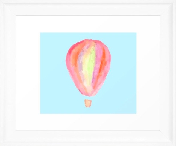 Abstract Hot Air Balloon, 10"x12", Scoop White Frame - Image 0