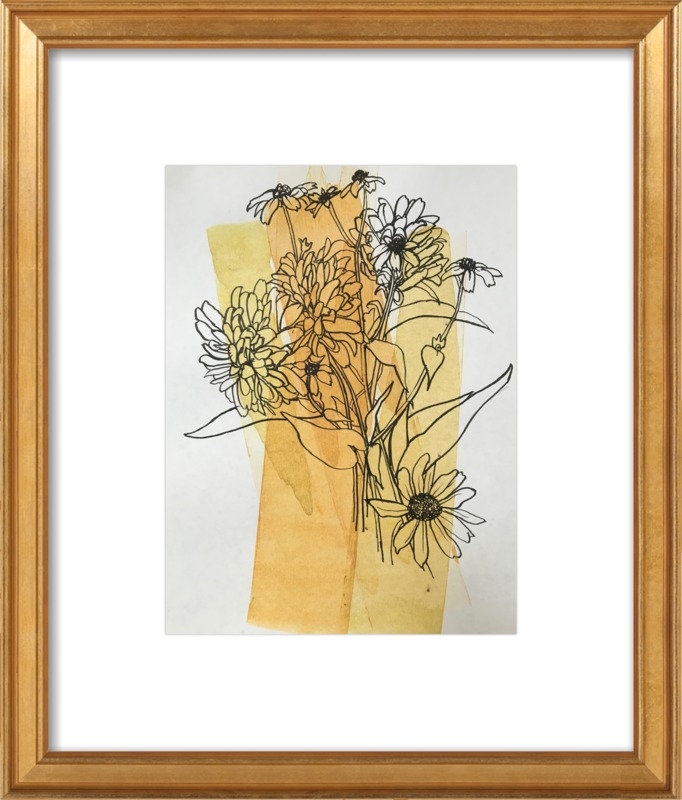 Meadow Flowers - 11x14 - gold leaf frame - Image 0