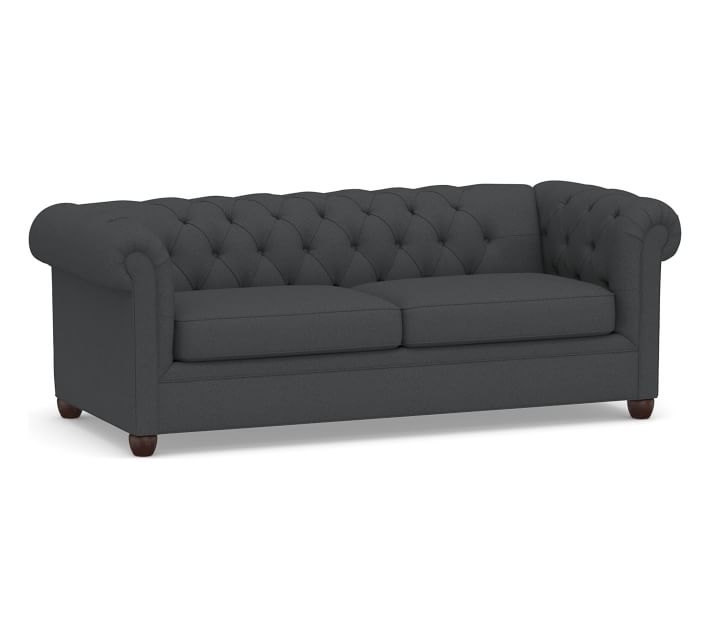 Chesterfield Roll Arm Upholstered Sleeper Sofa - Image 0