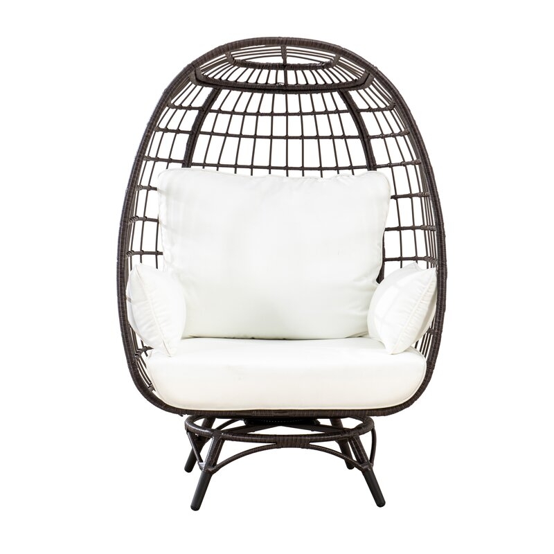 Wellow Baytree Egg Swivel Patio Chair with Cushions - Image 1