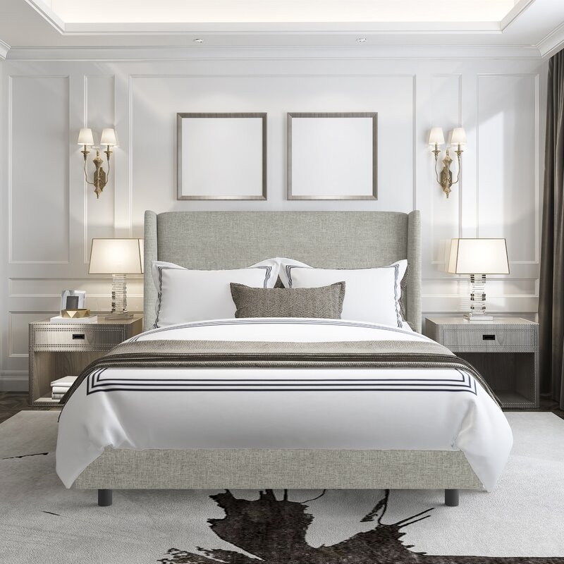 Alrai Upholstered Standard Bed - Queen - Zuma Pumice - Image 0