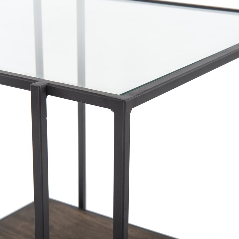 Four Hands Henfield Glass Top End Table Storage - Image 1
