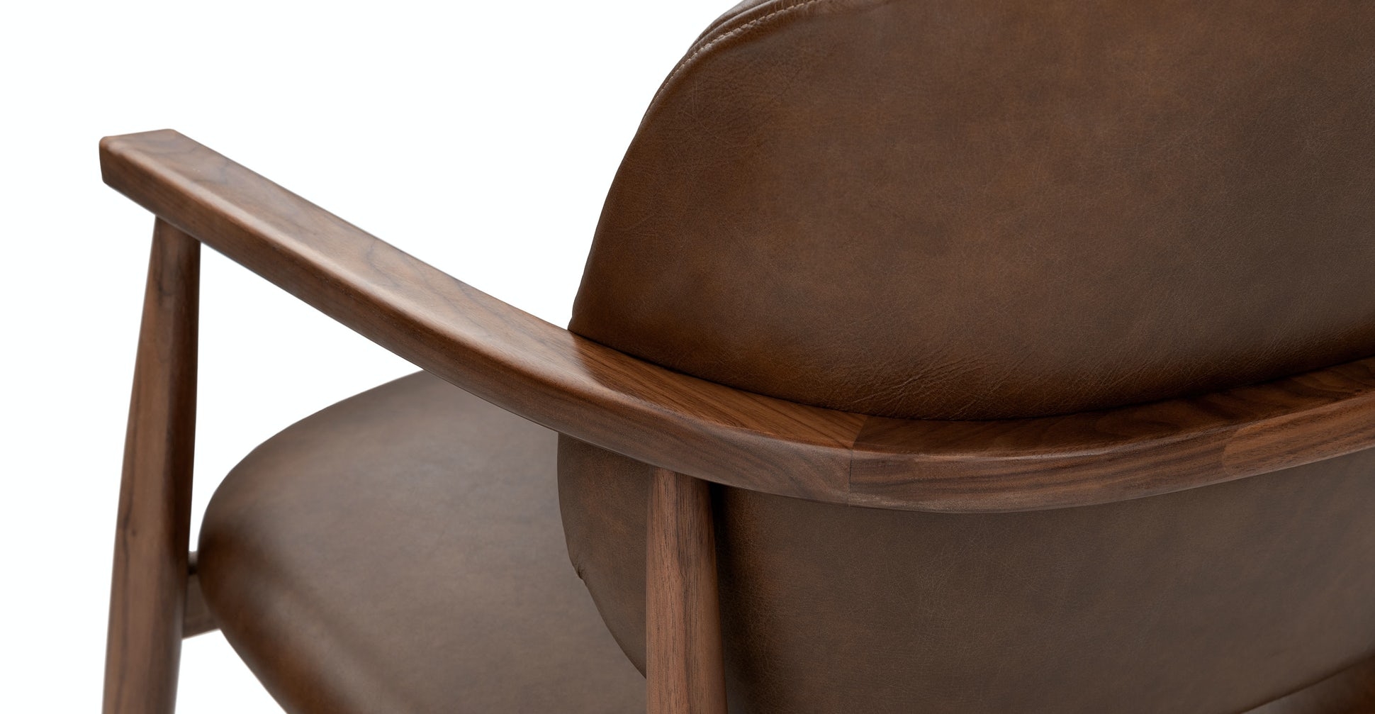 Levo brown leather lounge chair - Image 4