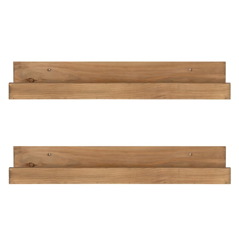 Forsyth Wood Floating Wall Shelf, Natural (set of 2) - Image 0