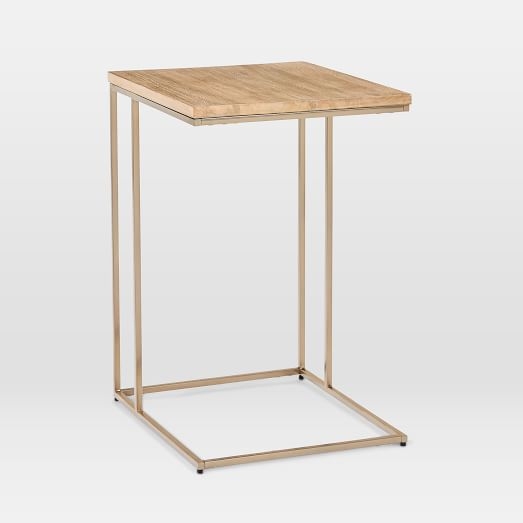 Streamline C-Side Table, Whitewash, Light Bronze - Image 0