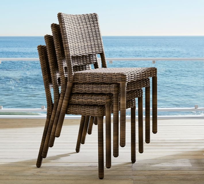 Torrey All-Weather Wicker Stackable Dining Chair, Espresso - Image 1
