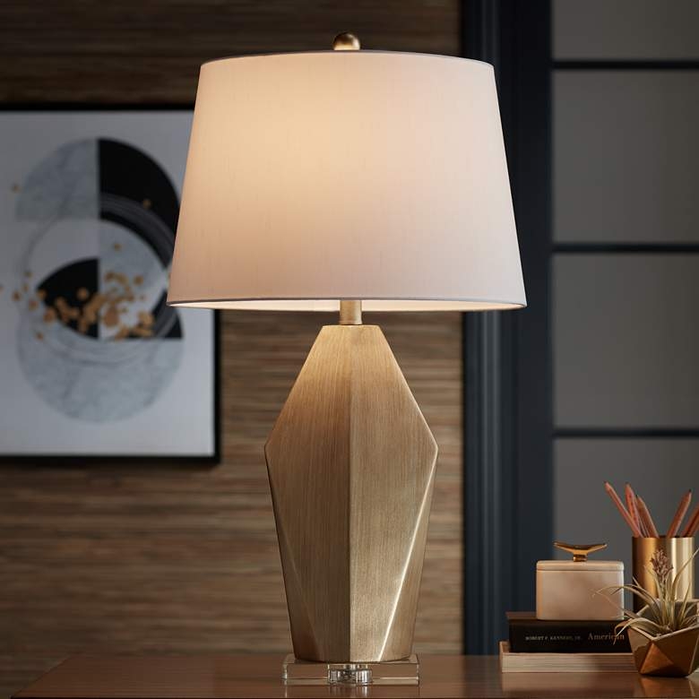 Possini Euro Rivera Champagne Geometric Table Lamp - Style # 72M63 - Image 3