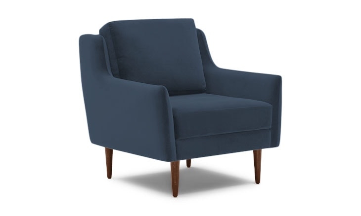 Blue Bell Mid Century Modern Chair -Faithful Indigo - Mocha - Image 0