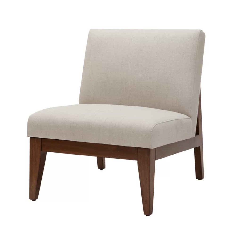 Emanuel Slant Back Slipper Chair, Cream - Image 0