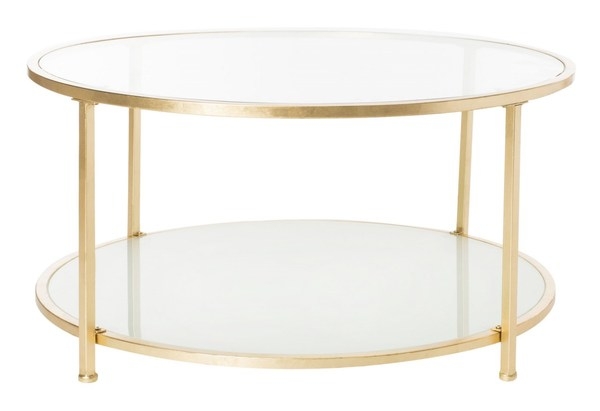 Ivy 2 Tier Round Coffee Table - Clear/Gold - Arlo Home - Image 0