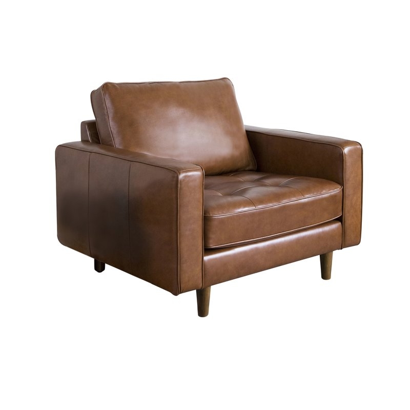 Caffrey Tufted Top Grain Leather Armchair - Image 0