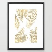 Gold palm leaves Framed Art Print - Image 0