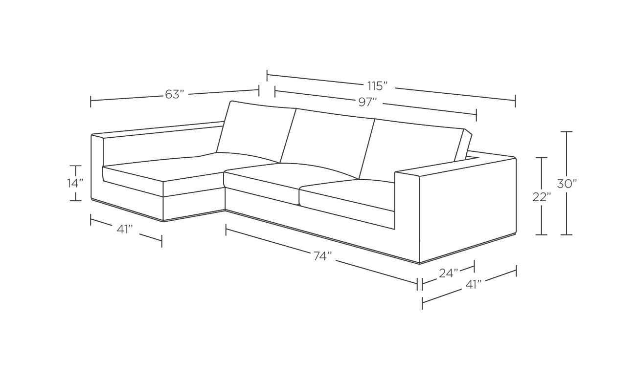 Walters Chaise Sectional in Cross Weave, Rain - Image 4