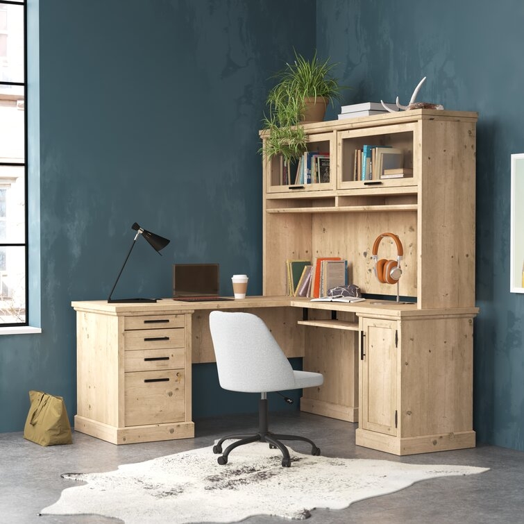 Farlough L-Shape Executive Desk with Hutch - Image 0