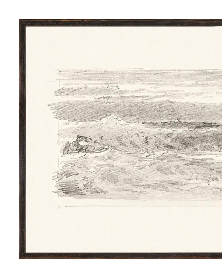 Sketched Seascape, Wall Art, 31" x 21" - Image 1