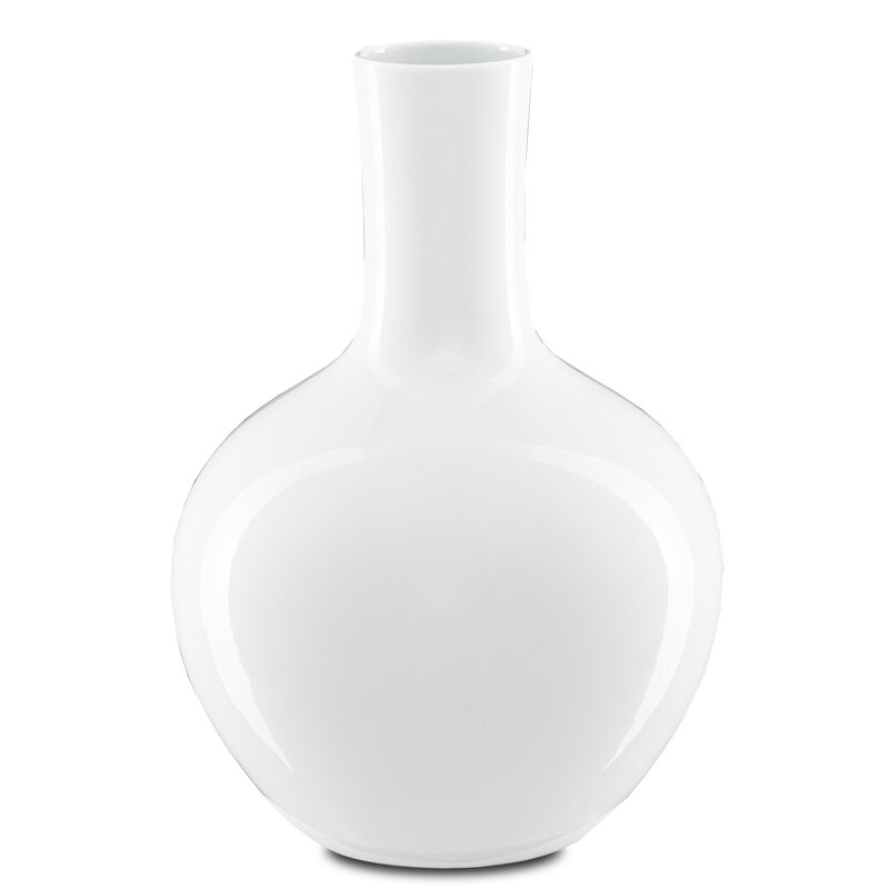 Currey & Company Imperial White Porcelain Vase - Image 0