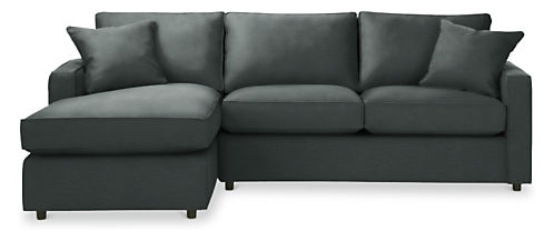 York Sectional - CUSTOM - 105" sofa with left arm chaise in Sumner Charcoal  (plain-weave) - Image 0
