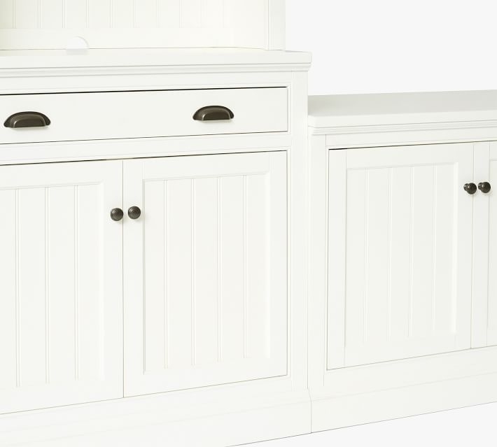 Aubrey 5-Piece Entertainment Center with Cabinets, Dutch White, 144" Wide - Image 2