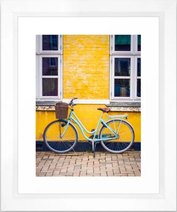 Bike and yellow Framed Art Print - Image 0