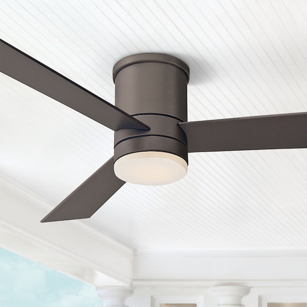 52" Modern Forms Axis Bronze Hugger Wet LED Ceiling Fan - Style # 59H47 - Image 1
