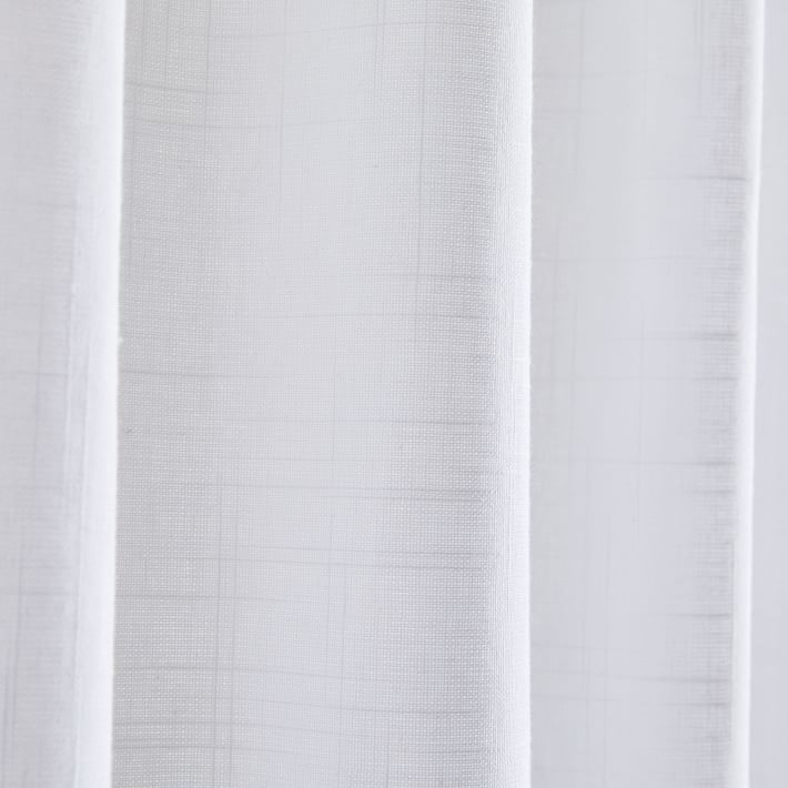 Sheer Crosshatch Curtain, Set of 2, White, 48"x84" - Image 3