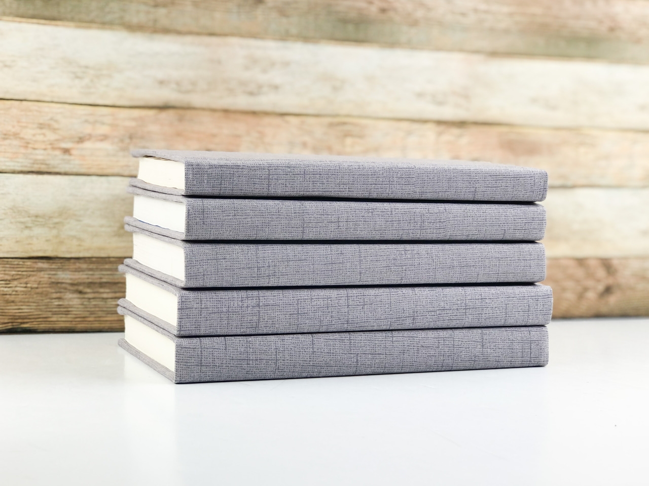 Decorative Books, Textured Gray, Set of 5 - Image 1