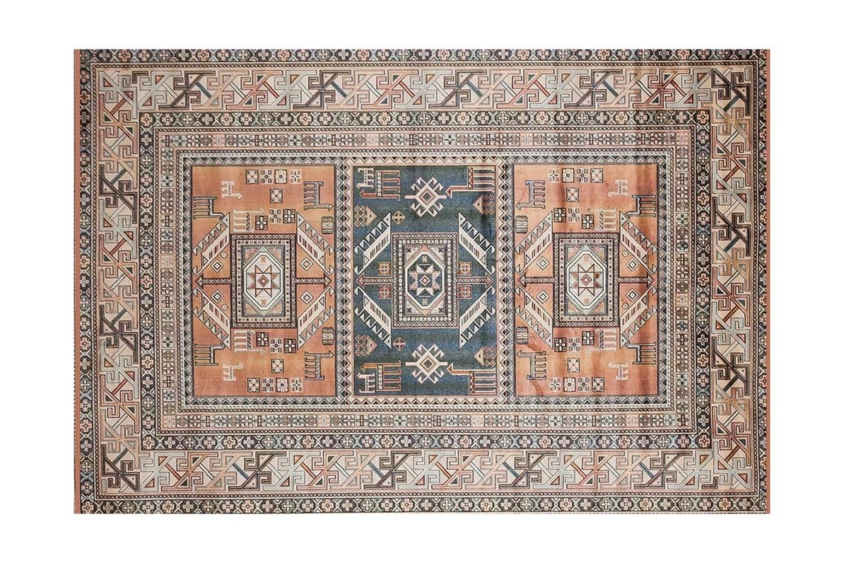 Ovid Tangerine Rust Viscose Area Rug, 7'10" x 11'2" - Image 1